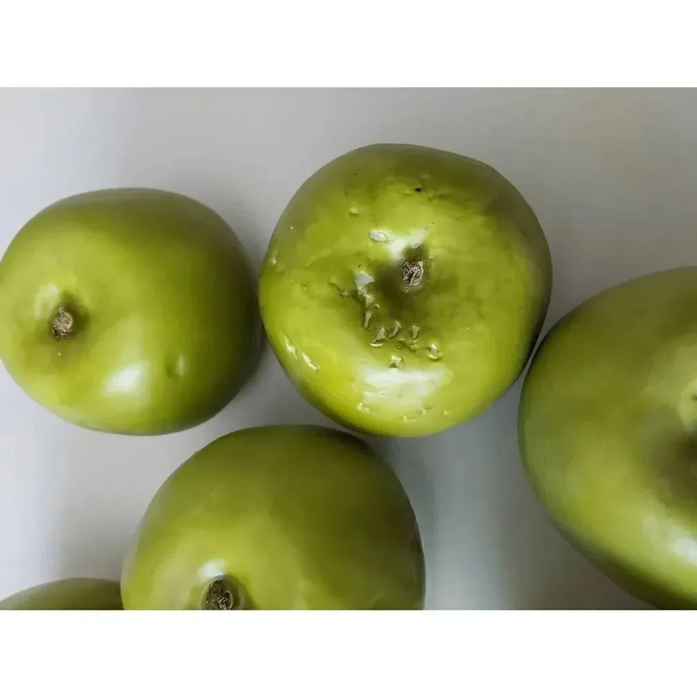 Faux Green Apples Lot of 7 Artificial Fake w/stems